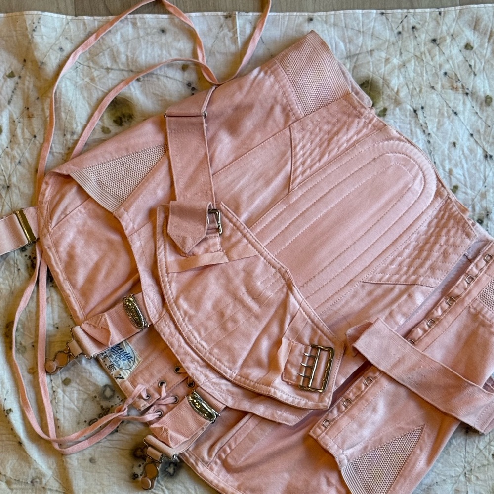 Vintage Pink Corset “skirt” with Buckle Details